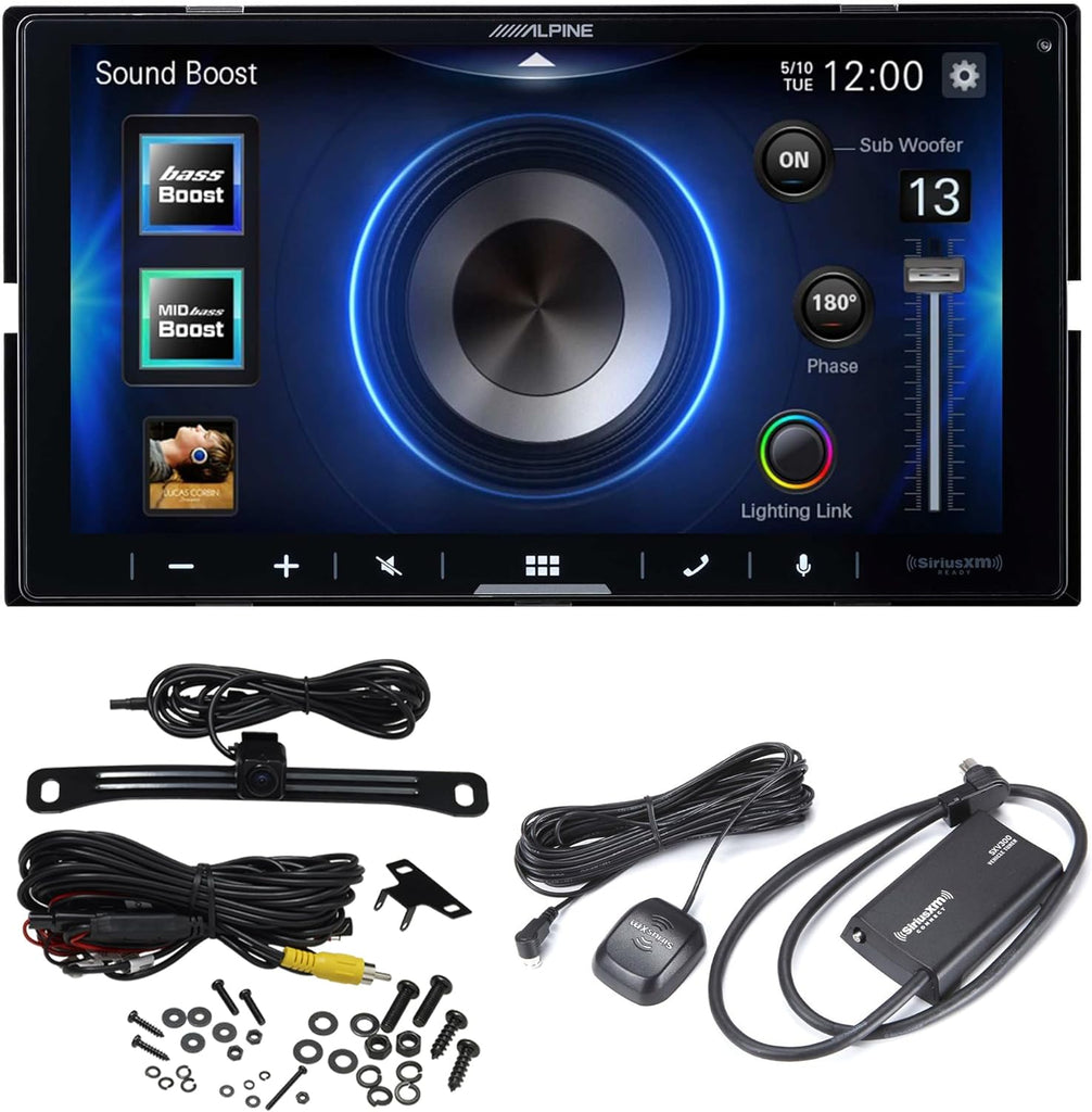 Alpine iLX-W670 7" Mechless Bluetooth Car + Sirius Tuner + Backup Camera Bundle