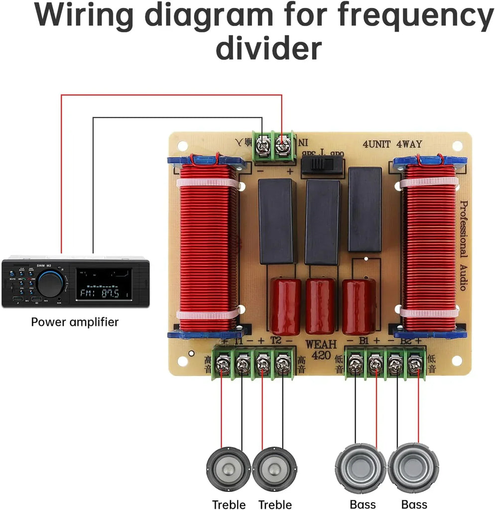 MR DJ CR1200 3-Way Replacement Speaker Subwoofer Crossover