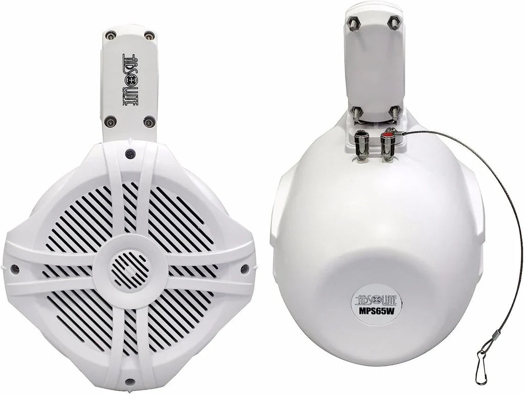 2 Absolute MPS65W Wake Board Speakers Marine RV 6.5" 400W Wake Tower POD Enclosure Speaker