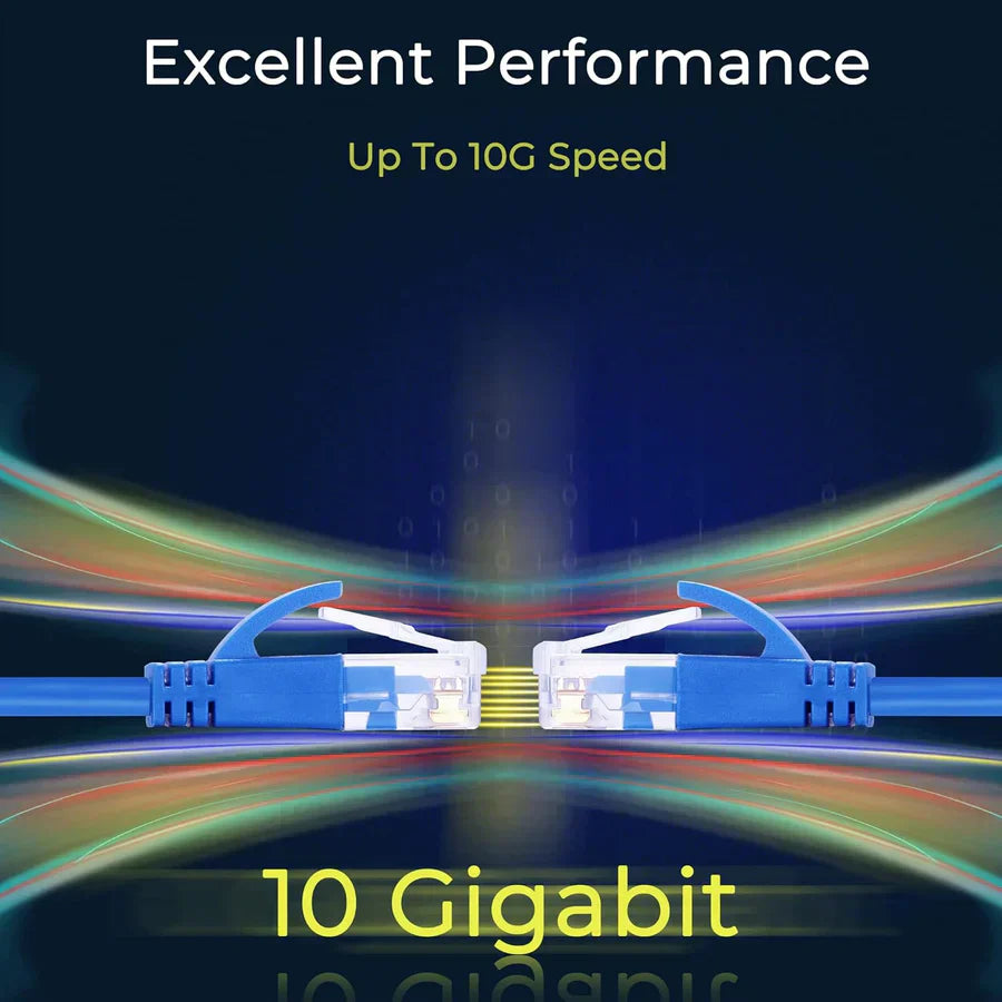 10 American Terminal EPC3BL 3' Cat6a Ethernet network patch cable RJ45 23AWG 600M solid copper wire 3'