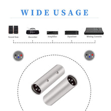 Load image into Gallery viewer, MR DJ AXLRMM 3-Pin XLR Male to 3-Pin XLR Male Audio Microphone Cable Extension Adapter Connector