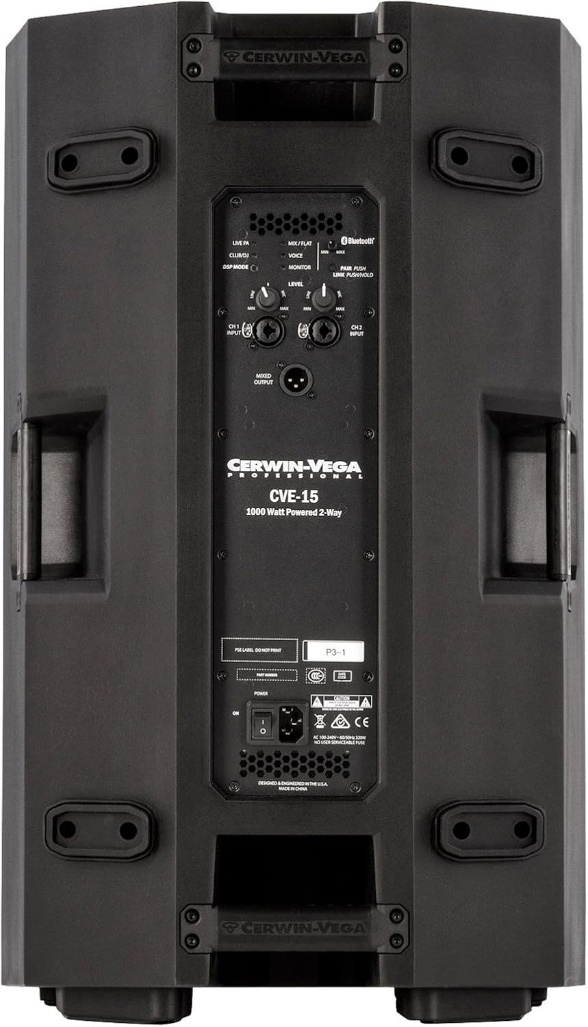 Cerwin Vega CVE-15 Pro Audio Bluetooth 15" 1000W Powered 2-Way Loud Speaker