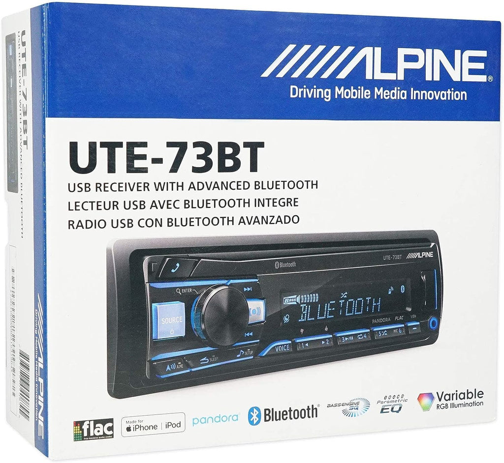 ALPINE UTE-73BT Digital Media Advanced Bluetooth Car Receiver w/AUX/USB+Remote