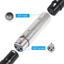 Load image into Gallery viewer, MR DJ AXLRMF-2 2 3-Pin XLR Male to 3-Pin XLR Female Audio Microphone Cable Extension Adapter Connector 2 Pack