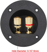 Load image into Gallery viewer, American Terminal 2PCS 3 Inch Round 2-Way Speaker Box Terminal Cup Binding Post Subwoofer Box Speaker Terminal for DIY Home Car Stereo Speaker Subwoofer