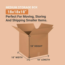 Load image into Gallery viewer, 10 Pack Shipping Boxes 18"L x 18"W x 18"H Corrugated Cardboard Box for Packing Moving Storage
