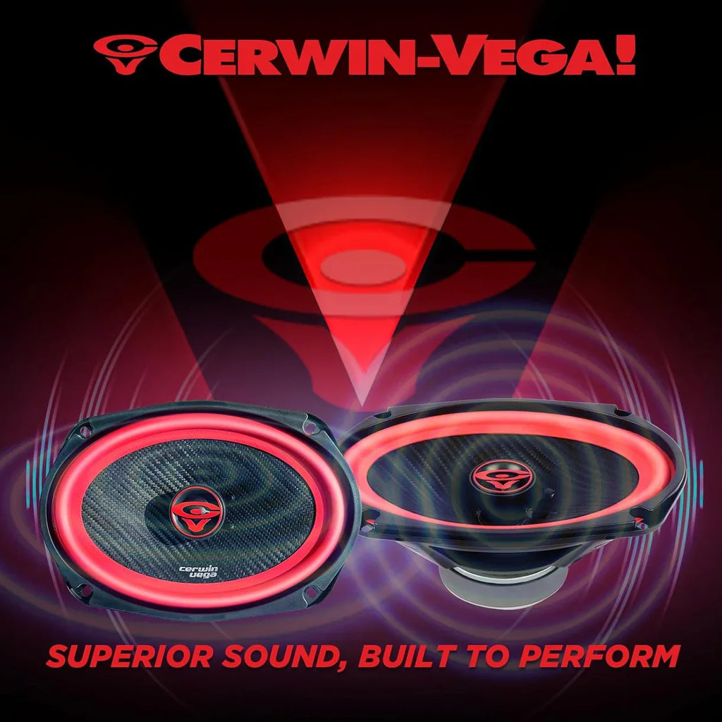 Cerwin Vega V69 420W 6x9" 2 Way Car Speakers + Angle Speaker Box Black Pair