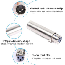 Load image into Gallery viewer, MR DJ AXLRMF-2 2 3-Pin XLR Male to 3-Pin XLR Female Audio Microphone Cable Extension Adapter Connector 2 Pack