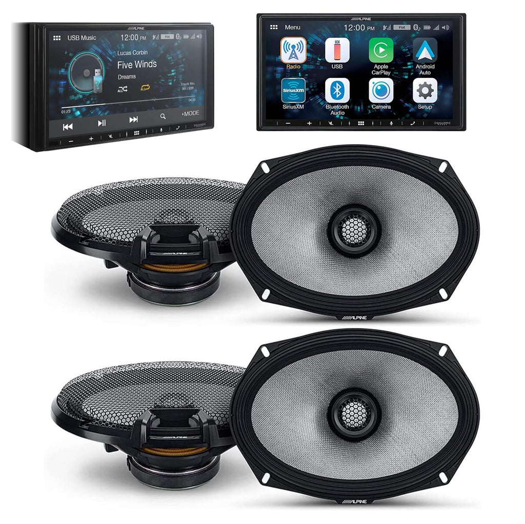 Alpine ILX-W670 Indash Receiver, 2 Pairs Alpine R2-S69 6x9 Coaxial Speaker, PAK1