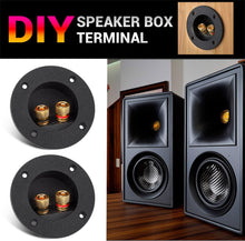 Load image into Gallery viewer, American Terminal 5PCS 3 Inch Round 2-Way Speaker Box Terminal Cup Binding Post Subwoofer Box Speaker Terminal for DIY Home Car Stereo Speaker Subwoofer
