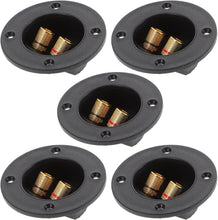 Load image into Gallery viewer, American Terminal 5PCS 3 Inch Round 2-Way Speaker Box Terminal Cup Binding Post Subwoofer Box Speaker Terminal for DIY Home Car Stereo Speaker Subwoofer