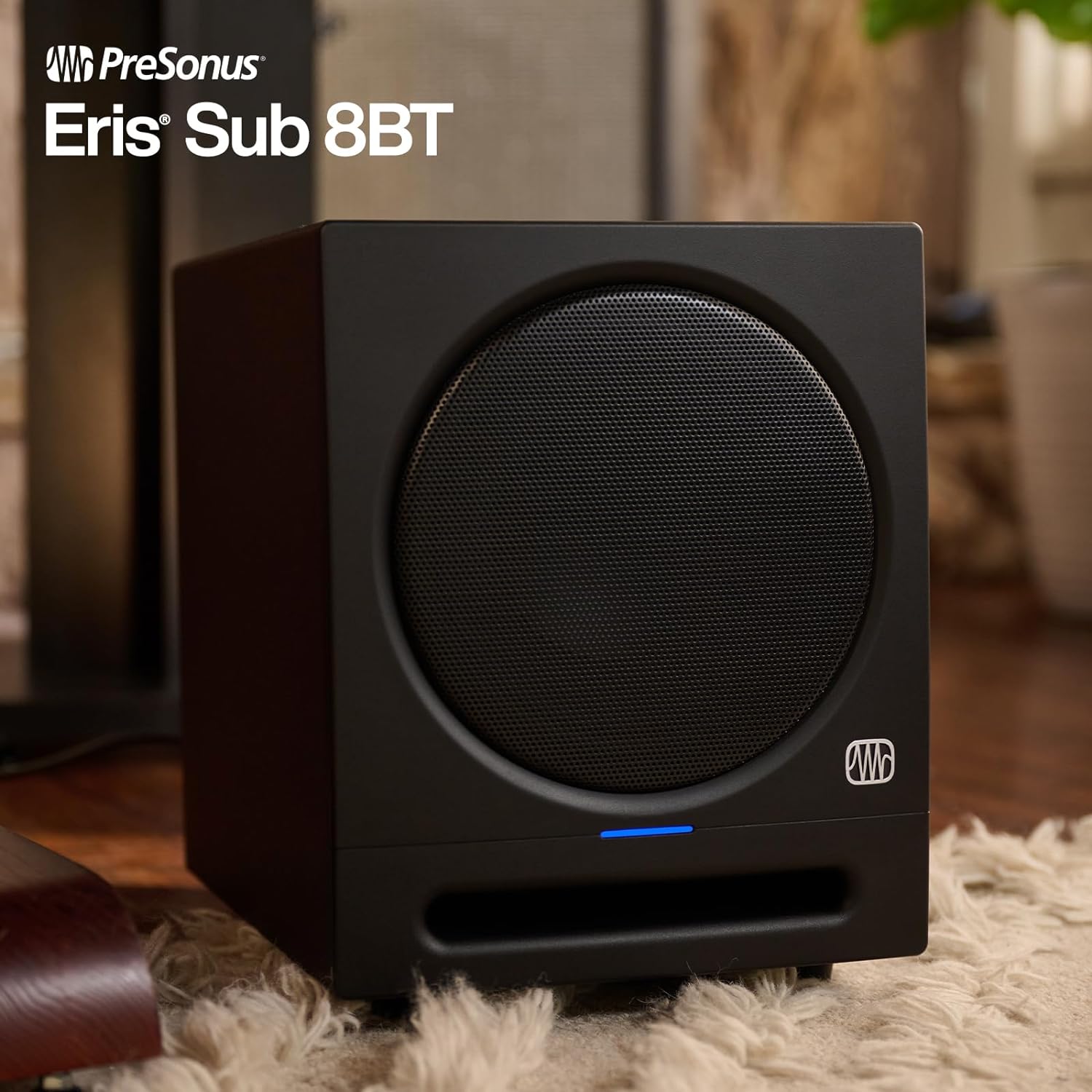 PreSonus Eris Sub 8BT — 8-inch Active Studio Subwoofer with Bluetooth for Multimedia, Gaming, Studio-Quality Music Production