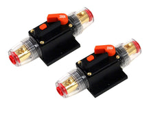 Load image into Gallery viewer, 2 Absolute ICB200 200 Amp Circuit Breaker 4/8 AWG Inline Manual Reset Fuse Holder