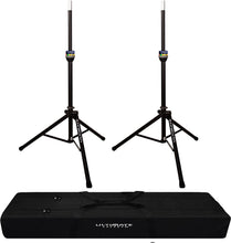 Load image into Gallery viewer, 2 Ultimate Support TS-90B TeleLock Series Lift-assist Aluminum Speaker Stand with Speaker Stand Bag