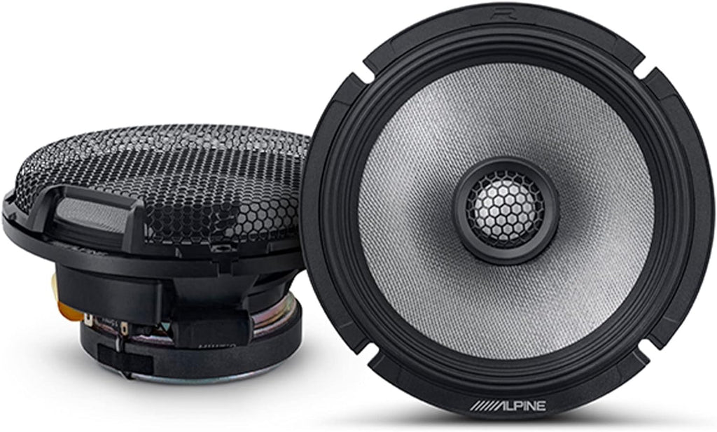 Alpine R2-S65 600W Peak 6.5" R-Series 2-Way Coaxial Speakers Hard-Dome Tweeters