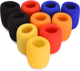10 Pack Colorful Microphone Cover Handheld Stage Microphone Windscreen Sponge Cover Suitable for Karaoke DJ, Dance Ball, Conference Room, News Interviews, Stage Performance (5 Color)