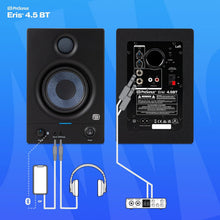 Load image into Gallery viewer, PreSonus Eris 4.5BT Bluetooth Studio Monitors, Pair — 4.5" Powered, Active Monitor Speakers for Near Field Music Production, Audio Mixing &amp; Recording