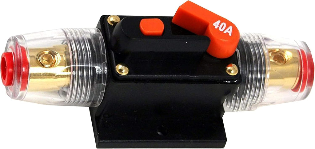Absolute ICB40 4/8 AWG 40 Amp In-line Circuit Breaker with Manual Reset