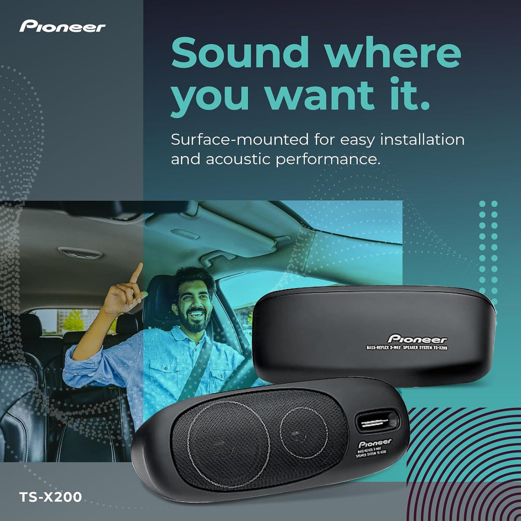 Pioneer TS-X200 80W Peak (20W RMS) 3-Way Surface Mount Speaker