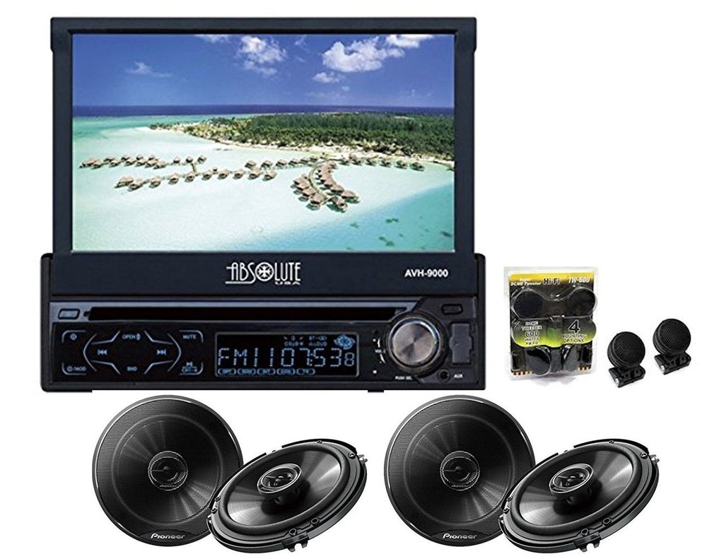 Absolute AVH-9000 7-Inch In-Dash Multimedia Touch Screen + 2 Pairs Of Pioneer 6.5" Speakers + TW600 Tweeter
