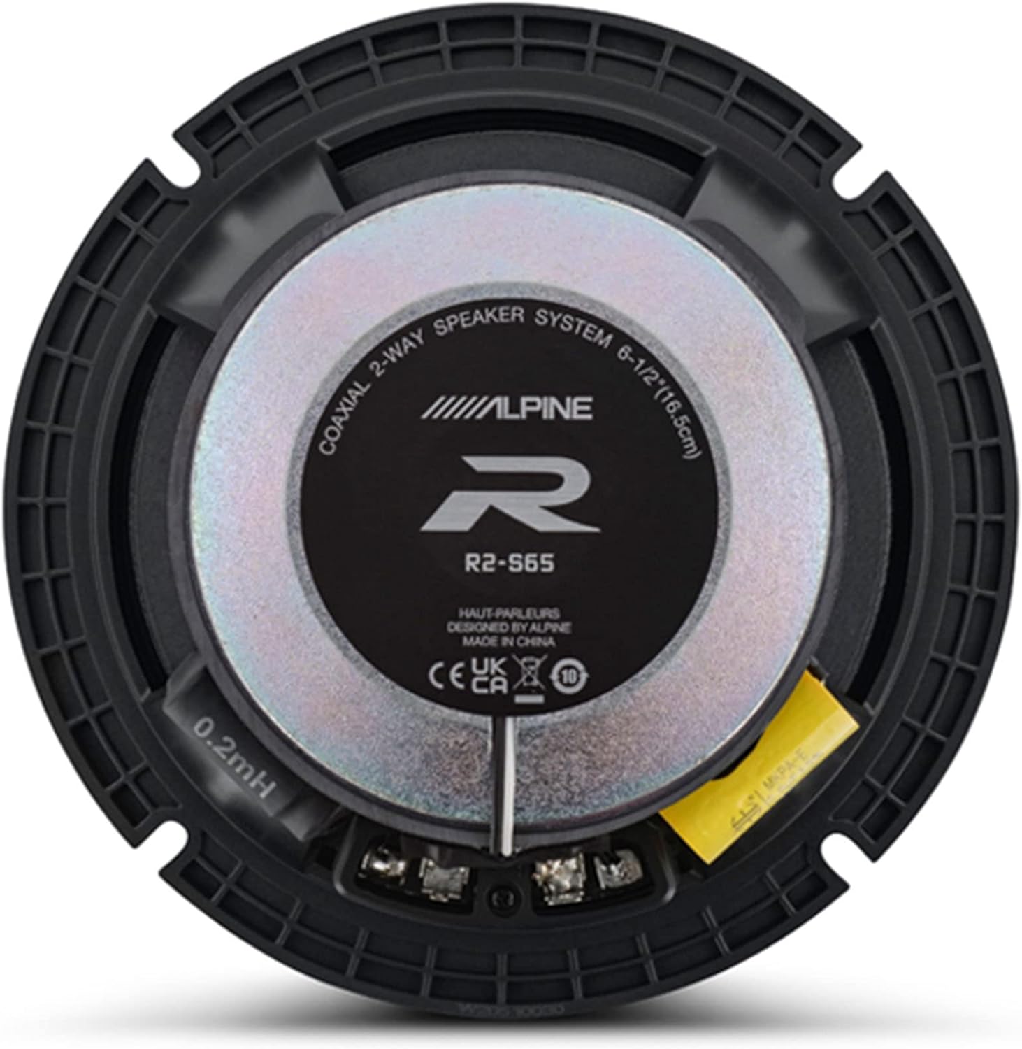 Alpine R2-S65 600W Peak 6.5" R-Series 2-Way Coaxial Speakers with Magnesium Hard-Dome Tweeters