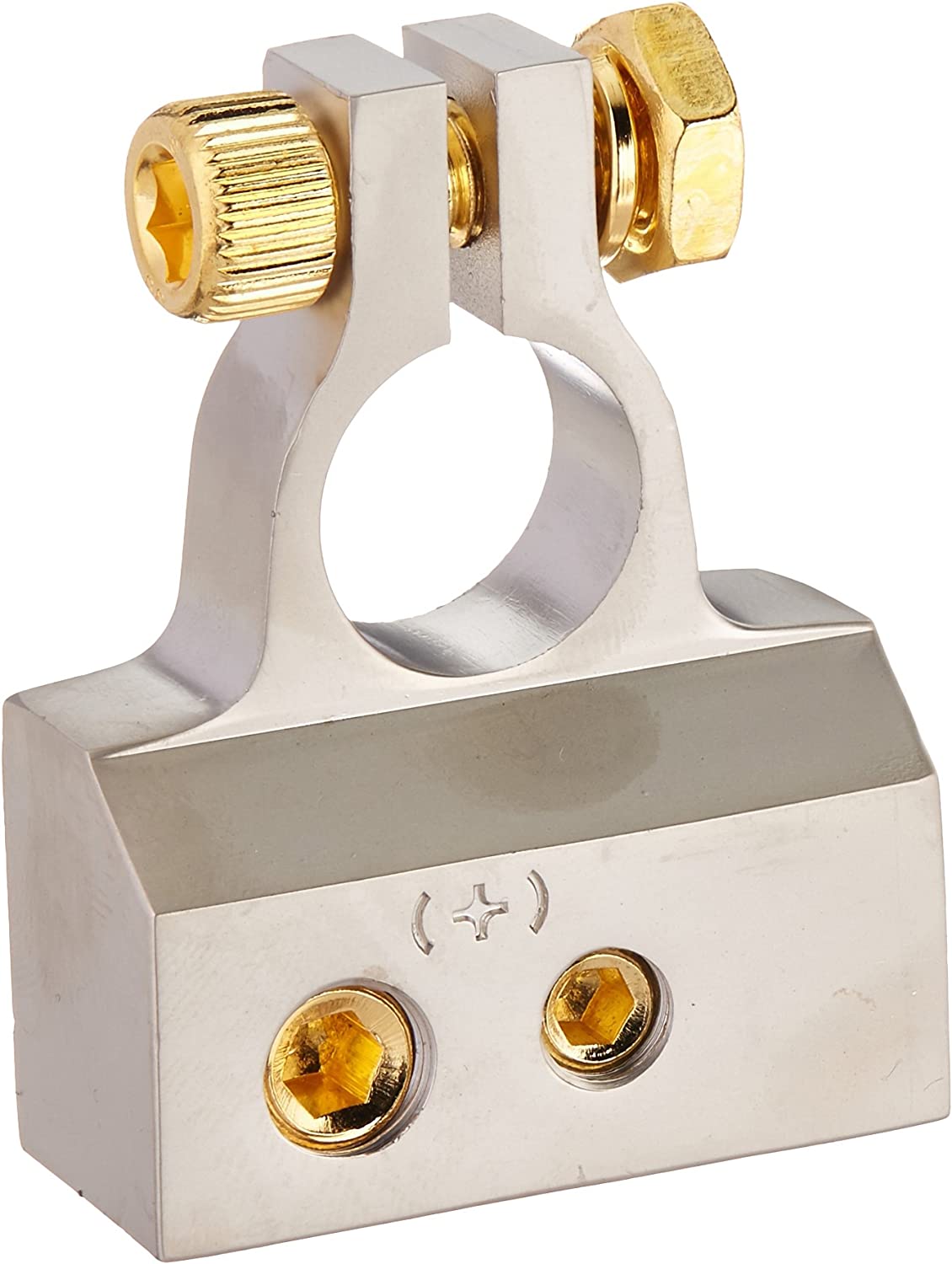 6 DC Sound DBTC300PN 0/2/4/6/8 AWG Single Positive & Negative Power Battery Terminal Connectors Chrome