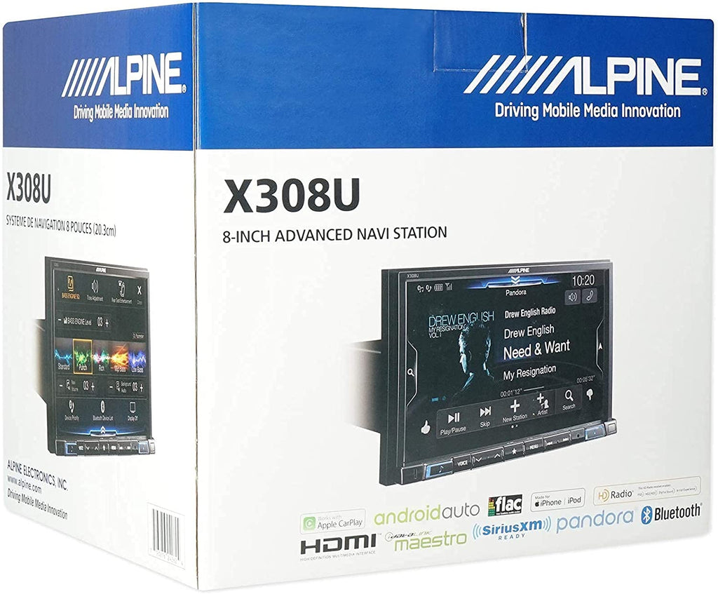 Alpine X308U 8" Navigation CarPlay Android + install Kit for 08-17 Mitsub Lancer