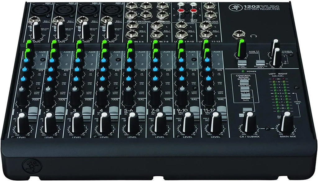 Mackie 1202VLZ4 12-channel Mixer with Ultra-wide 60dB gain range and Onyx Mic Preamps