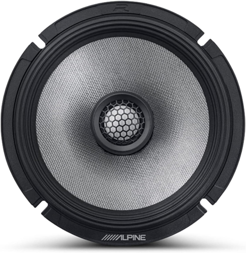 Alpine R2-S65 600W Peak 6.5" R-Series 2-Way Coaxial Speakers Hard-Dome Tweeters