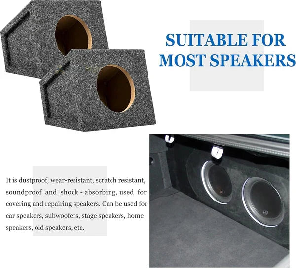 MR DJ 20'L X 4'W Dark Gray Car PA DJ Speaker Box Upholstery Liner Carpet