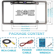 Load image into Gallery viewer, Absolute CAM2100S Chrome License Plate License Plate Backup HD Camera, Rear View Camera 170° Viewing Angle Universal Night Vision Waterproof High Sensitive 8 Bright LED Reversing Car Camera