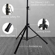 Load image into Gallery viewer, MR DJ SS350R Universal Red Folding Tripod PRO PA DJ On Stage Speaker Stand