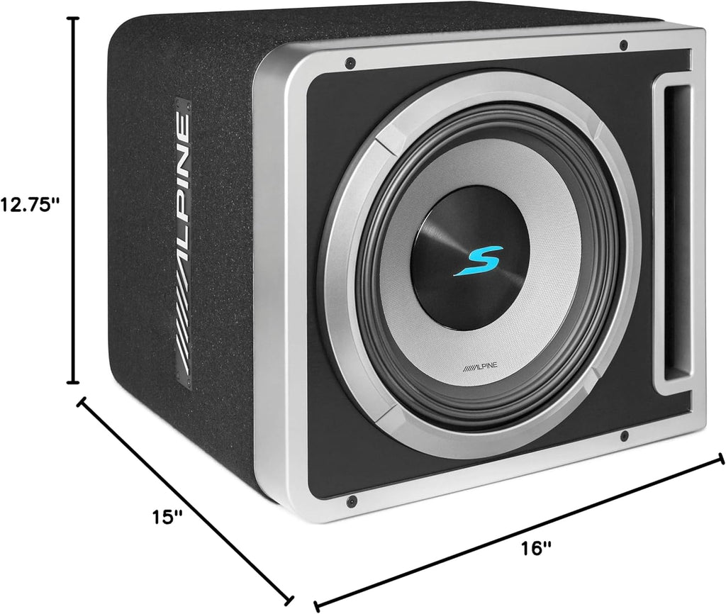 Alpine S2-SB10V x2 Loaded 10" 600w S-W10D4 Subwoofers + Ported Sub Enclosure Box