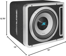 Load image into Gallery viewer, Alpine S2-SB10V x2 Loaded 10" 600w S-W10D4 Subwoofers + Ported Sub Enclosure Box