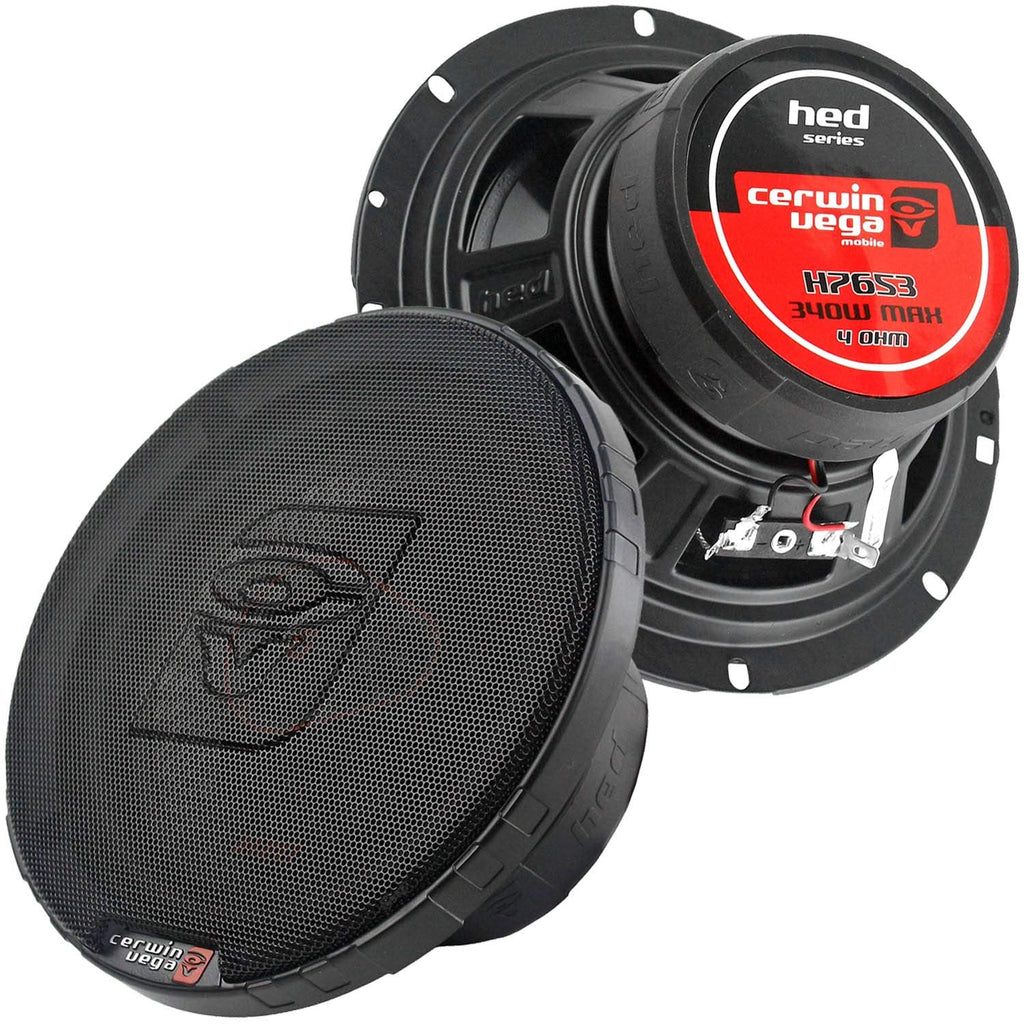 Cerwin Vega 3Way Coaxial Speakers 6.5" 340 Watts + Harness 72-7800 For Honda