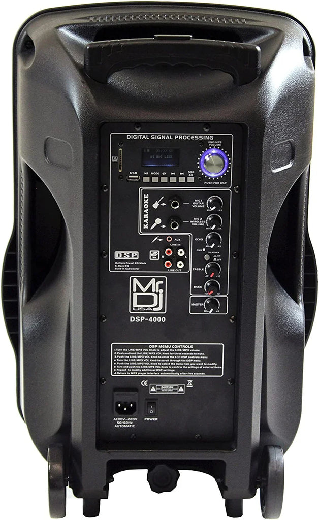 DSP4000 4000W Bluetooth DSP FM Radio USB PA Portable DJ KARAOKE Speaker