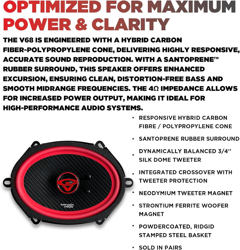 2 Pair Cerwin-Vega V68 6x8" Vega Speakers Fit Select Ford & GM Vehicles