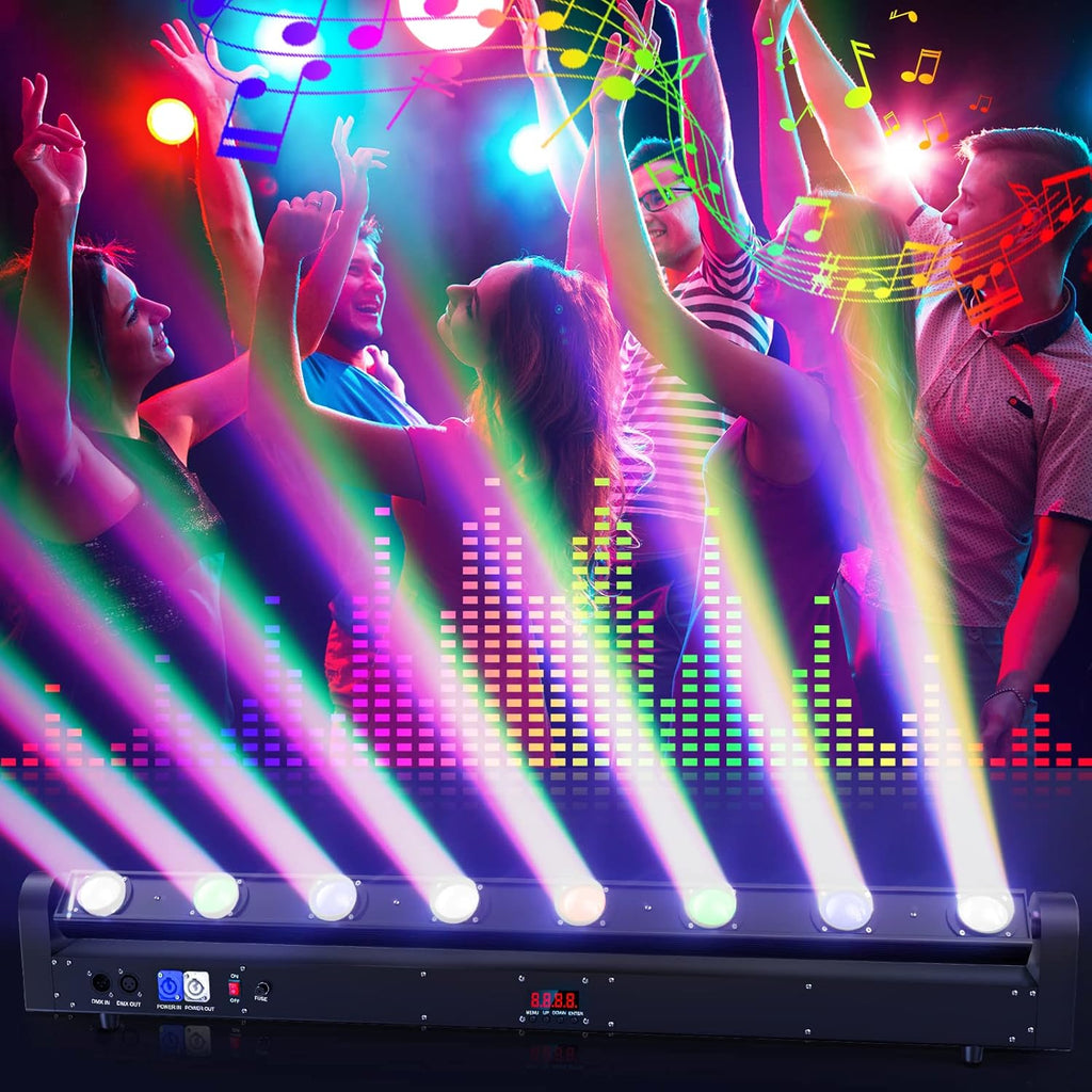 2 MR DJ ELMH800 8 Eye 8x12W RGBW LED Beam Moving Head Spotlight Lighting Pro Equipment Church Wedding DJ Party KTV Show
