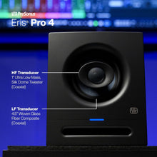 Load image into Gallery viewer, PreSonus Eris Pro 4 Studio Monitor — Bi-Amped, Active, 4.5-inch Coaxial Studio Monitor for Audio Recording &amp; Mixing, Ceiling- &amp; Wall-Mountable