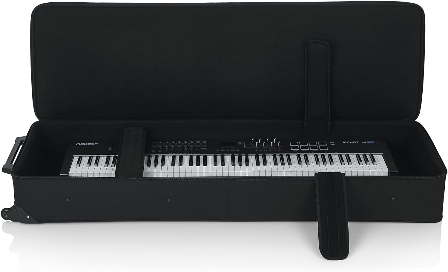 Gator Cases GK-76 Lightweight Keyboard Case with Pull Handle and Wheels; Fits 76-Note Keyboards