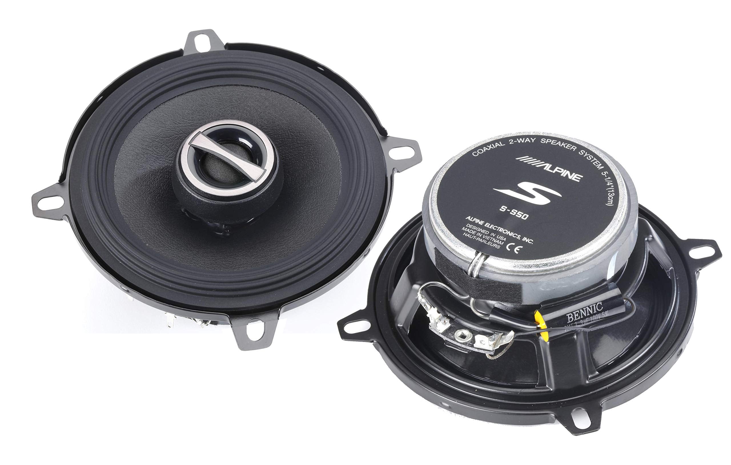 Alpine S-S50 340W Max (110W RMS) 5 1/4" Type-S 2-Way Coaxial Car Speakers