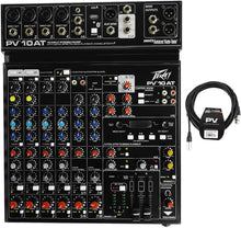 Load image into Gallery viewer, Peavey PV 10 AT 10 Channel Compact Mixing Mixer Console with Bluetooth Auto-Tune pitch correction + PV 20' XLR Cable