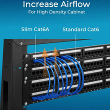Load image into Gallery viewer, 6 Cat6a Ethernet Network Patch Cable RJ45 23AWG 600Mhz Solid Copper Wire 3' Blue