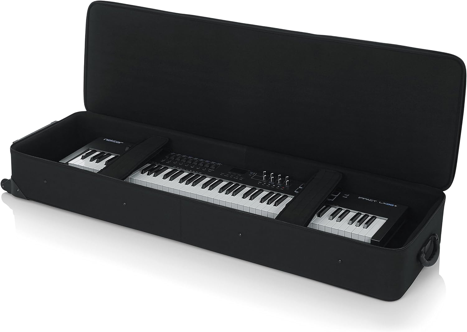 Gator Cases GK-76 Lightweight Keyboard Case with Pull Handle and Wheels; Fits 76-Note Keyboards