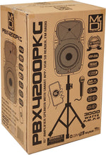 Load image into Gallery viewer, MR DJ PBX4200PKG 15" PA DJ 3000W Bluetooth Karaoke Speaker LED + Speaker Stand