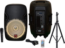 Load image into Gallery viewer, MR DJ PBX4200PKG 15" PA DJ 3000W Bluetooth Karaoke Speaker LED + Speaker Stand