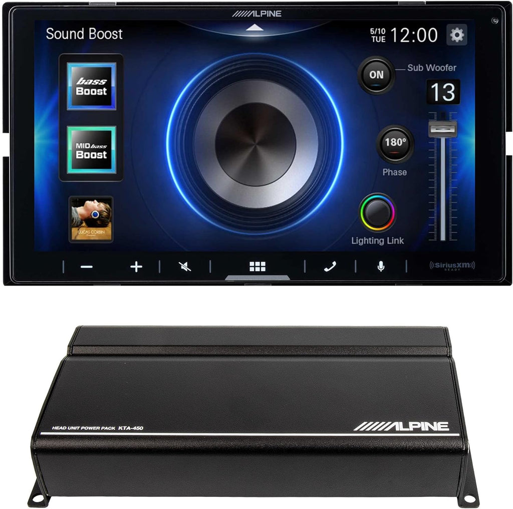 Alpine iLX-W670 Apple CarPlay & Android Auto + KTA-450 4-Ch Power Pack Amplifier