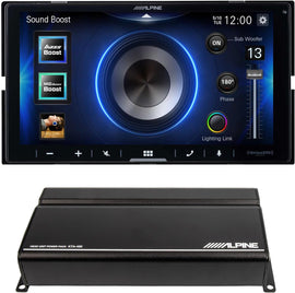 Alpine iLX-W670 Apple CarPlay & Android Auto + KTA-450 4-Ch Power Pack Amplifier