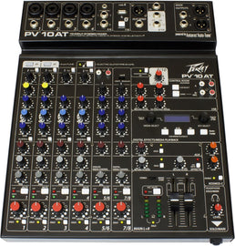 Peavey PV 10 AT 10 Channel Compact Mixing Mixer Console with Bluetooth Auto-Tune pitch correction +6 Samson Mics