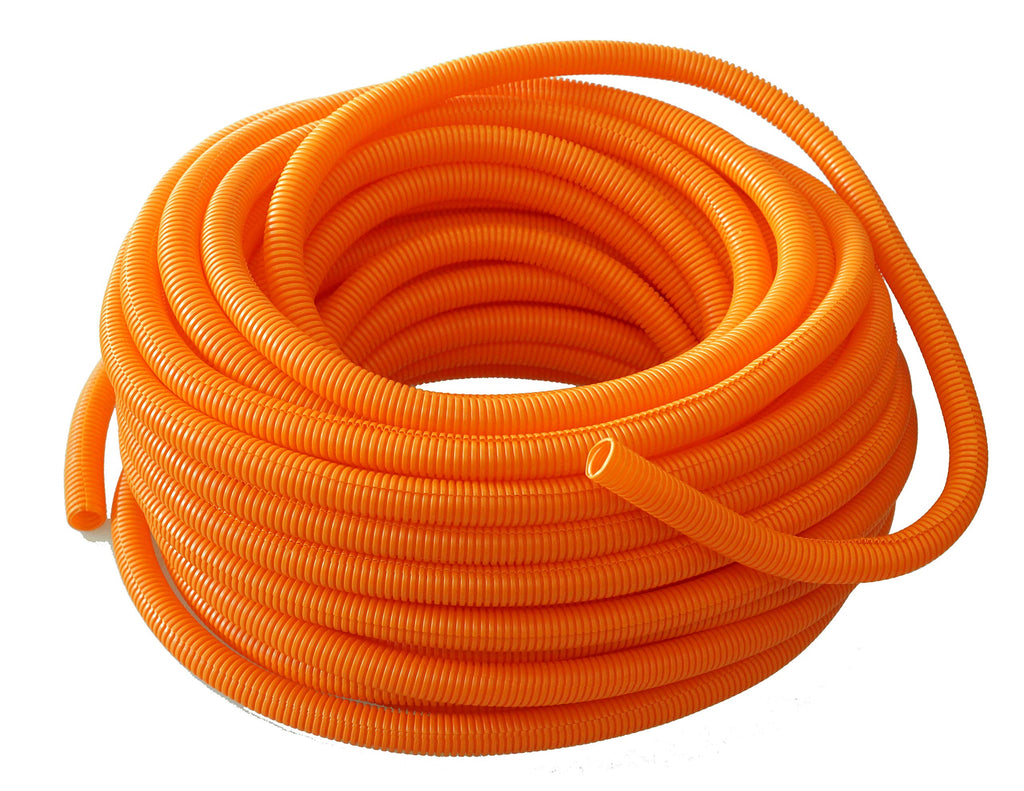 DC Sound 1/4" 5mm 100' Orange Split Wire Loom Cable Sleeves Conduit Protective Tubing